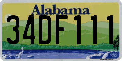 AL license plate 34DF111