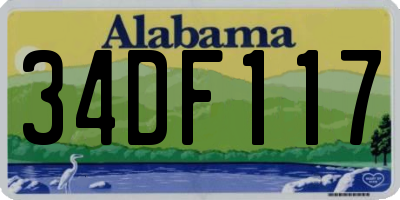 AL license plate 34DF117
