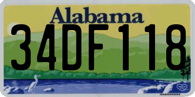 AL license plate 34DF118