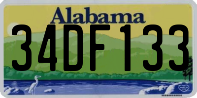 AL license plate 34DF133