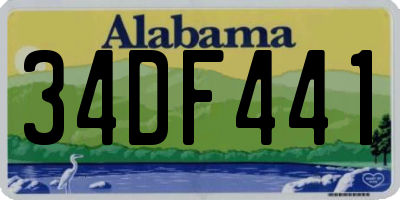 AL license plate 34DF441