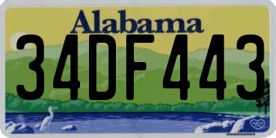 AL license plate 34DF443