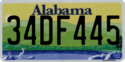 AL license plate 34DF445