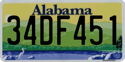 AL license plate 34DF451