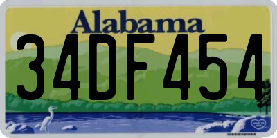 AL license plate 34DF454