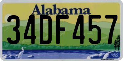 AL license plate 34DF457