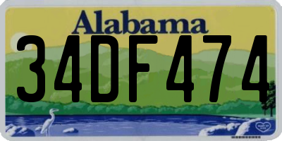 AL license plate 34DF474