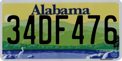 AL license plate 34DF476