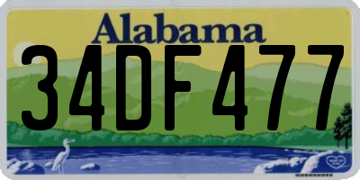 AL license plate 34DF477