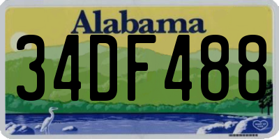 AL license plate 34DF488