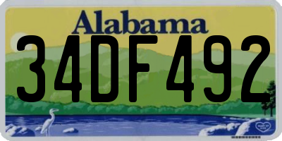 AL license plate 34DF492