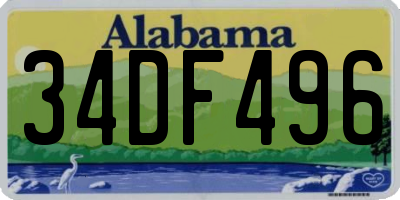AL license plate 34DF496