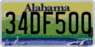 AL license plate 34DF500