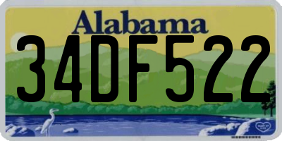AL license plate 34DF522