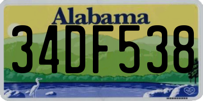AL license plate 34DF538