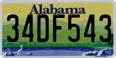 AL license plate 34DF543