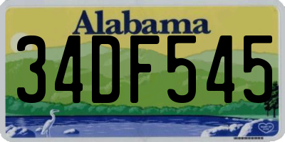 AL license plate 34DF545