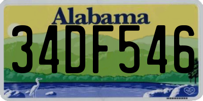 AL license plate 34DF546