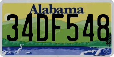 AL license plate 34DF548