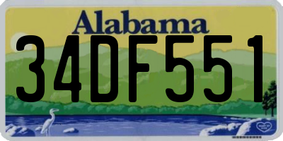AL license plate 34DF551