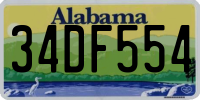 AL license plate 34DF554