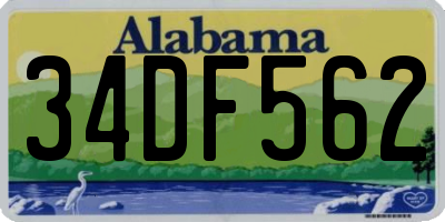 AL license plate 34DF562