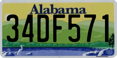AL license plate 34DF571