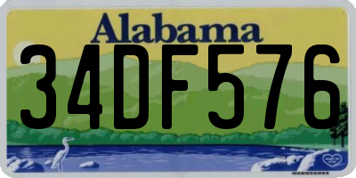 AL license plate 34DF576