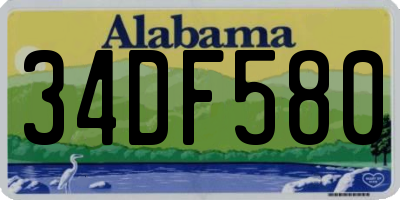 AL license plate 34DF580