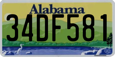 AL license plate 34DF581