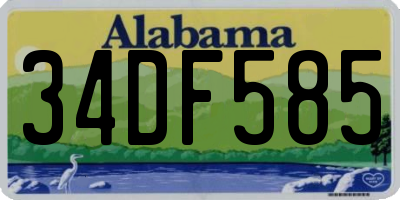 AL license plate 34DF585