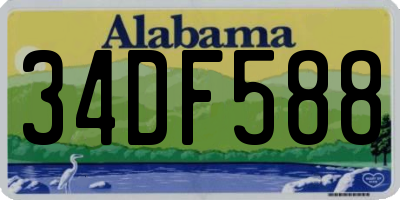 AL license plate 34DF588