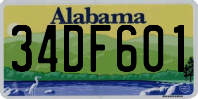 AL license plate 34DF601