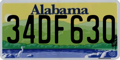 AL license plate 34DF630