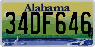 AL license plate 34DF646