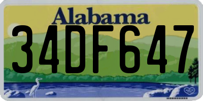 AL license plate 34DF647