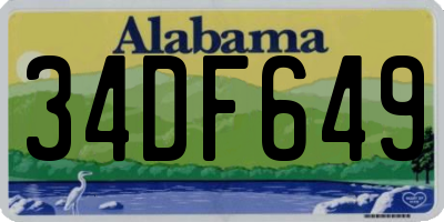 AL license plate 34DF649