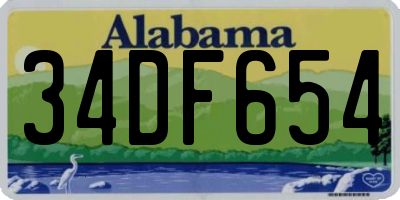 AL license plate 34DF654