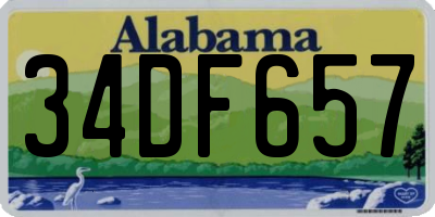 AL license plate 34DF657