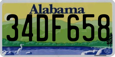AL license plate 34DF658
