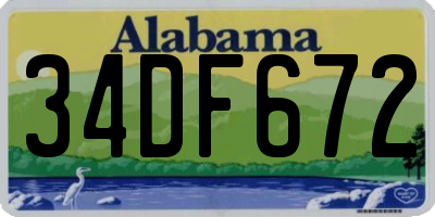 AL license plate 34DF672