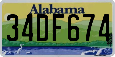 AL license plate 34DF674