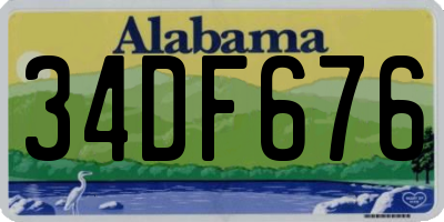 AL license plate 34DF676