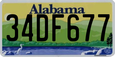 AL license plate 34DF677