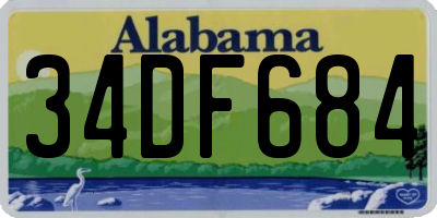 AL license plate 34DF684