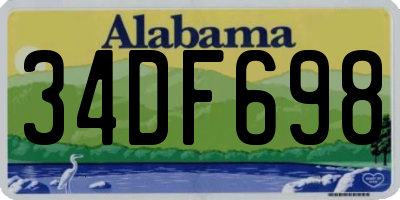 AL license plate 34DF698