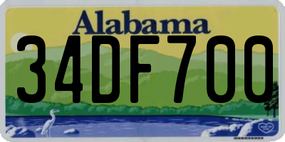 AL license plate 34DF700