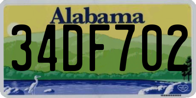AL license plate 34DF702
