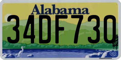 AL license plate 34DF730