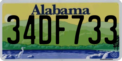 AL license plate 34DF733